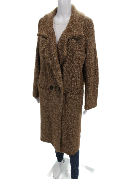 Lost + Wander Womens Brown Overcoat Button Closure Casual Size XS