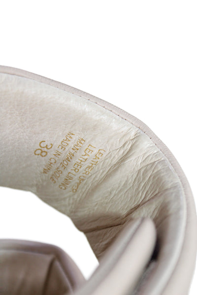 Alias Mae Womens Double Strap Leather Slide Sandals Beige Size 38