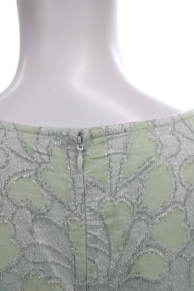 Roller Rabbit Women Mini Geometric Cotton Dress Long Sleeve Green Size XS