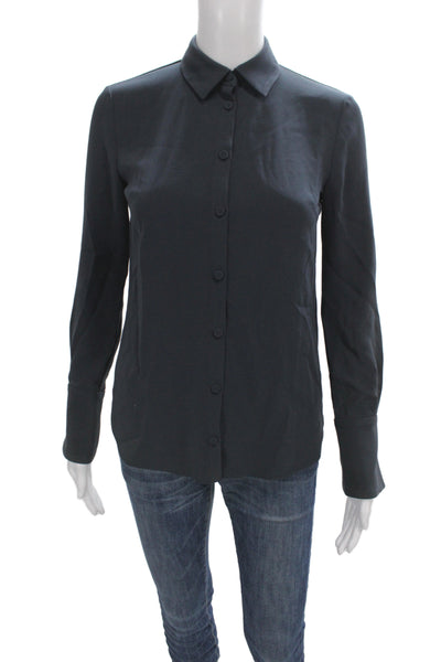 Charlotte Brody Women Black Collared Button Up Long Sleeve Top Size XS