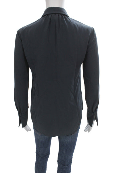 Charlotte Brody Women Black Collared Button Up Long Sleeve Top Size XS