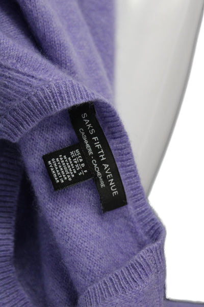 Saks Fifth Avenue Women Cashmere Pullover Sweater Purple Size XS
