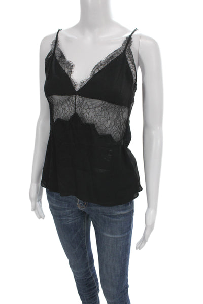 Cami NYC Women Tank Silk Black V Neck Lace Sleeveless Size XS