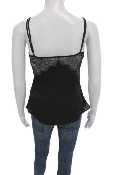 Cami NYC Women Tank Silk Black V Neck Lace Sleeveless Size XS