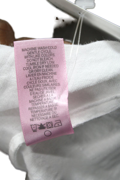 Calypso Saint Barth Women White Checked V-Neck Linen Tunic Long Sleeve Size XS