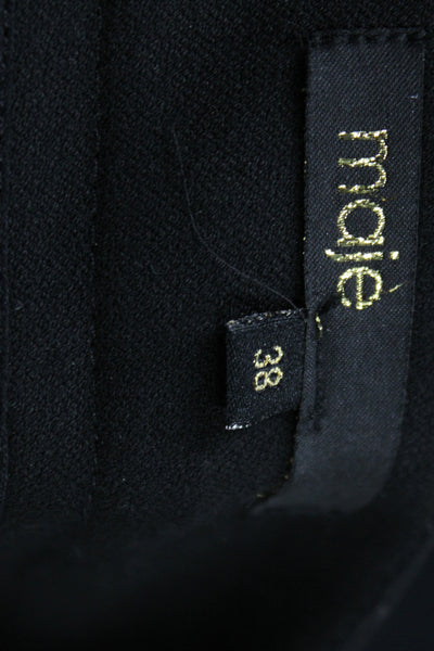Maje Womens Ankle Pants Black Button Size 38