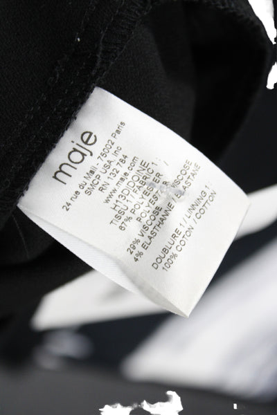 Maje Womens Ankle Pants Black Button Size 38
