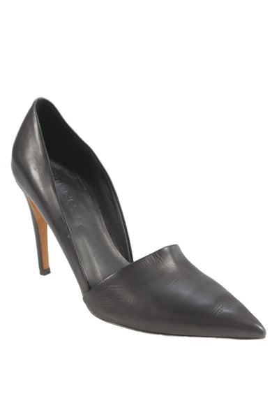 Vince Womens Leather Pointed Toe Stiletto High Heels Black Size 8