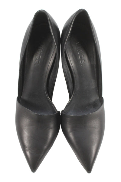 Vince Womens Leather Pointed Toe Stiletto High Heels Black Size 8