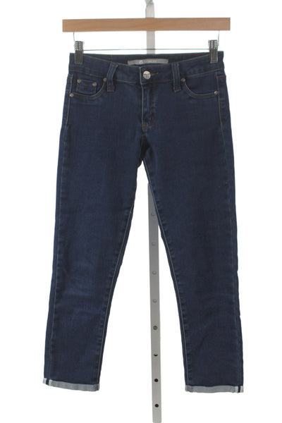 Tractr Womens Skinny Mid Rise Blue Cotton Jeans Button Fly Size 25