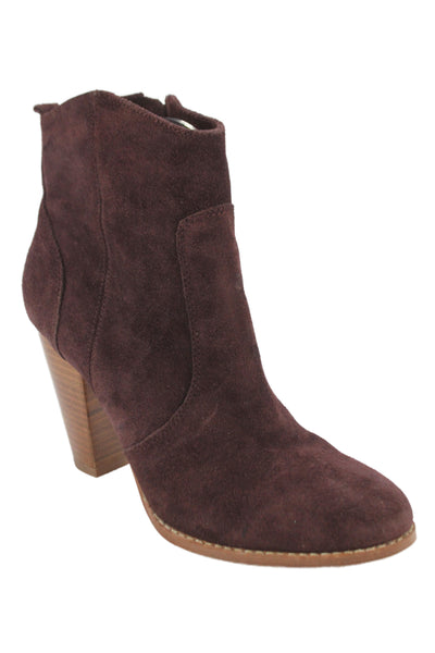 Joie Womens Suede Zip Up Ankle Boots Purple Size 37.5 7.5