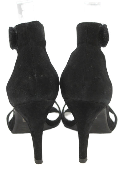 Jeffrey Campbell Womens Suede Hough Ankle Strap Sandal Heels Black Size 7