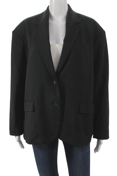 Babaton Womens Basic Jacket Black Button Long Sleeve Cotton Blend Size 2XS