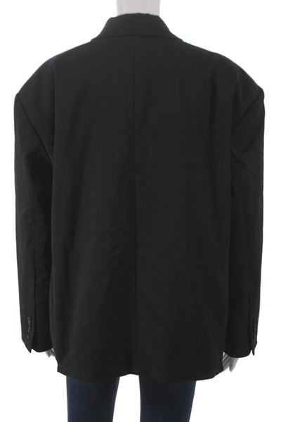 Babaton Womens Basic Jacket Black Button Long Sleeve Cotton Blend Size 2XS