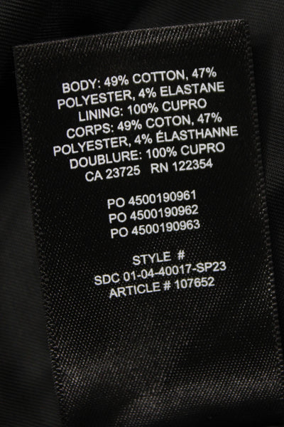 Babaton Womens Basic Jacket Black Button Long Sleeve Cotton Blend Size 2XS