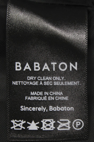 Babaton Womens Basic Jacket Black Button Long Sleeve Cotton Blend Size 2XS
