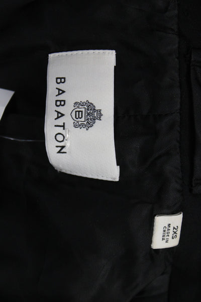 Babaton Womens Basic Jacket Black Button Long Sleeve Cotton Blend Size 2XS