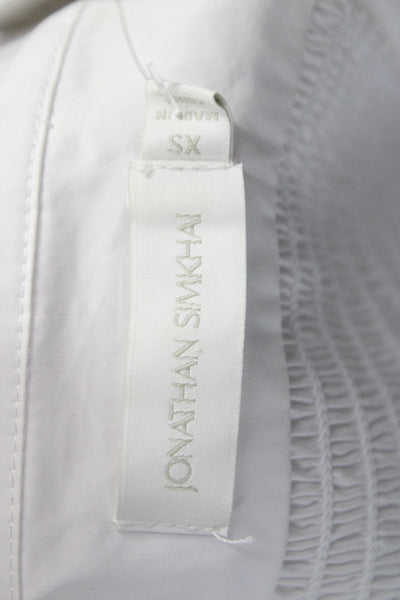 Jonathan Simkhai Women Off Shoulder White Blouse Long Sleeve Size XS