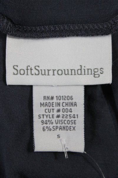 Soft Surroundings Women Tunic Turtleneck Gray Long Sleeve Size S