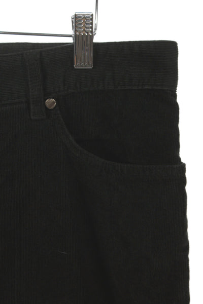 Ermenegildo Zegna Mens Chino Corduroy Pants Black Button Size 36