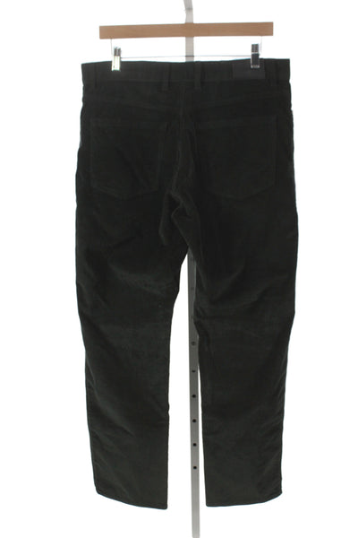 Ermenegildo Zegna Mens Chino Corduroy Pants Black Button Size 36