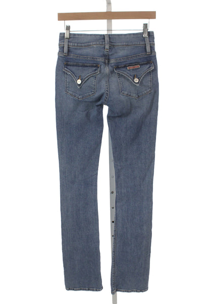 Hudson Womens Bootcut Jeans Blue Mid-Rise Button Size 25