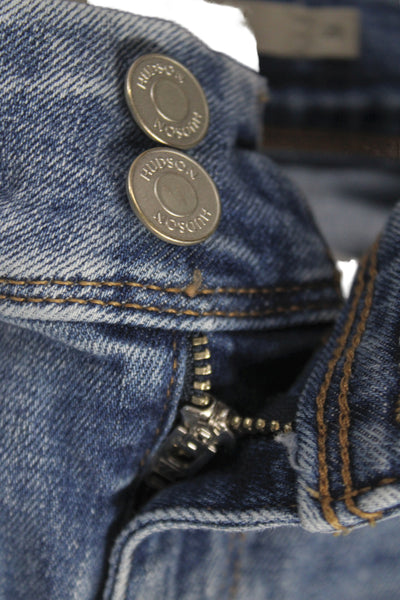 Hudson Womens Bootcut Jeans Blue Mid-Rise Button Size 25