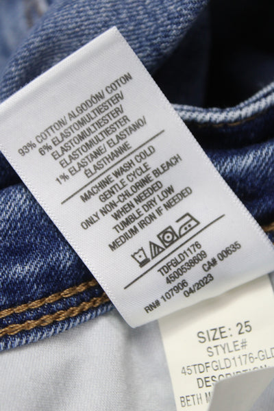 Hudson Womens Bootcut Jeans Blue Mid-Rise Button Size 25