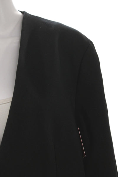 Spanx Women Basic Jacket Black Button Long Sleeve Rayon Size L