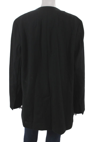 Spanx Women Basic Jacket Black Button Long Sleeve Rayon Size L