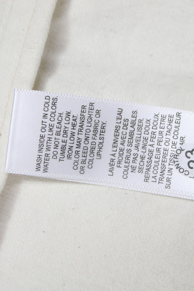 Frame Womens Basic Jacket Ivory Button Cotton Size L