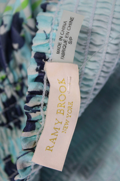 Ramy Brook Womens Blue Silk Floral Mini Skirt Size S