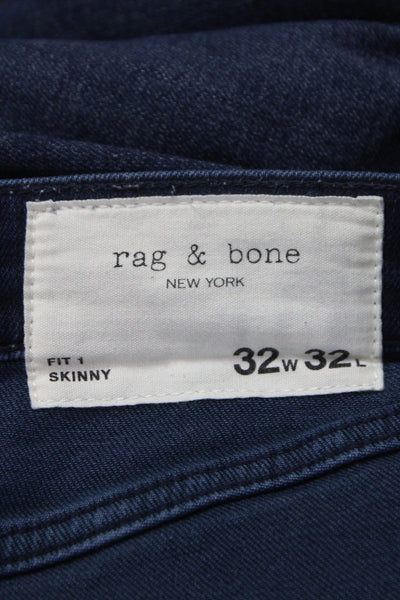 Rag & Bone Mens Skinny Jeans Blue Cotton Button Size 32