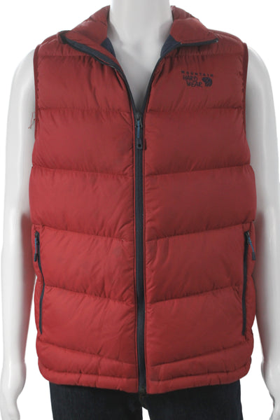 Mountain Hardware Mens Puffer Vest Red Nylon Zip Size L