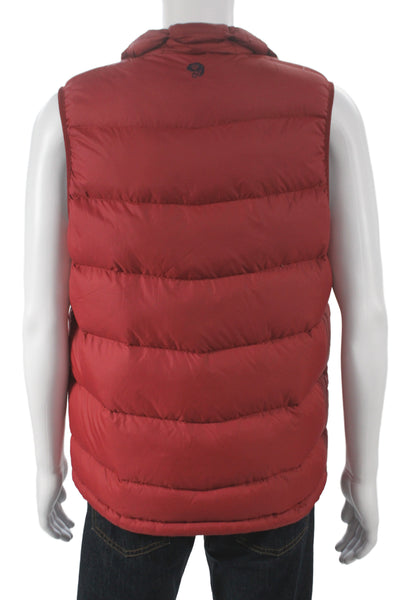 Mountain Hardware Mens Puffer Vest Red Nylon Zip Size L