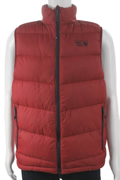 Mountain Hardware Mens Puffer Vest Red Nylon Zip Size L