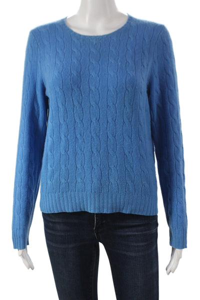 New Scotland Womens Pullover Cashmere Sweater Crew Neck Blue Size L