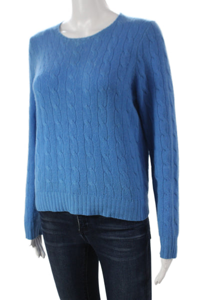 New Scotland Womens Pullover Cashmere Sweater Crew Neck Blue Size L