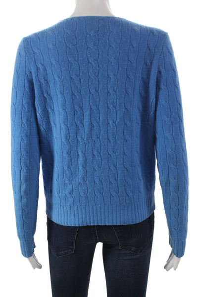 New Scotland Womens Pullover Cashmere Sweater Crew Neck Blue Size L