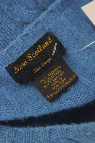 New Scotland Womens Pullover Cashmere Sweater Crew Neck Blue Size L