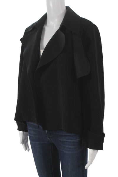 Theory Womens Basic Jacket Black Long Sleeve Open Front Size M