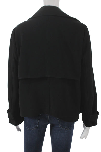 Theory Womens Basic Jacket Black Long Sleeve Open Front Size M