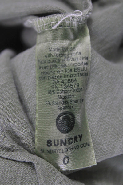 Sundry Women Green Tank Dress Midi Cotton Sleeveless Size 0