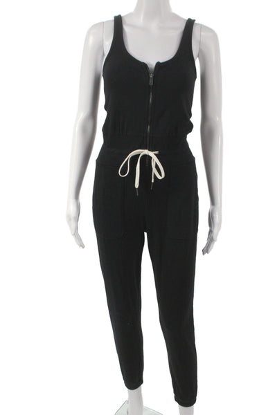 Philanthropy Women Jumpsuit Black Sleeveless Drawstring Cotton Size XS