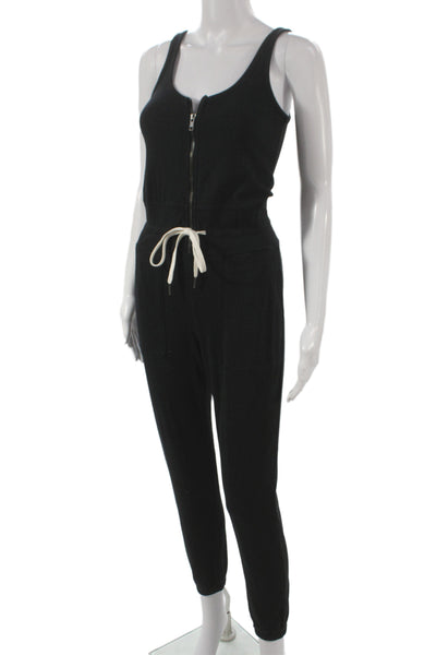 Philanthropy Women Jumpsuit Black Sleeveless Drawstring Cotton Size XS