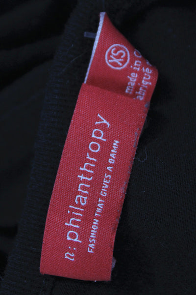 Philanthropy Women Jumpsuit Black Sleeveless Drawstring Cotton Size XS