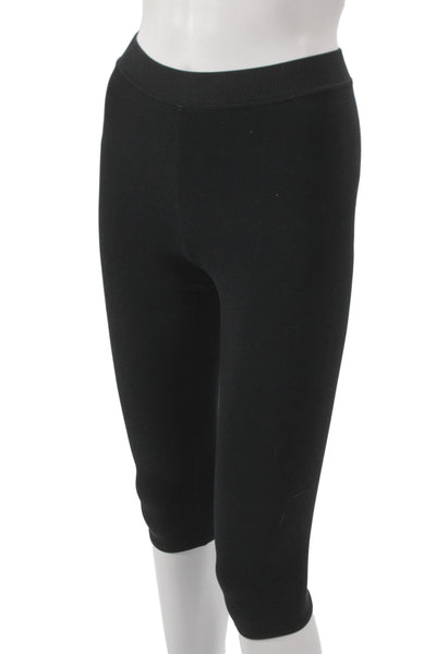 Alo Womens Capri Leggings Black Cotton Athleisure Pull On Size XS