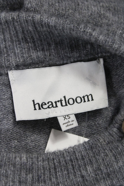Heartloom Womens Pullover Sweater Gray Crew Neck Long Sleeve Size XS
