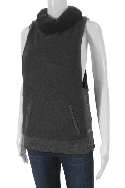 Alo Yoga Womens Pullover Cowl Neck Sleeveless Tank Gray Size S