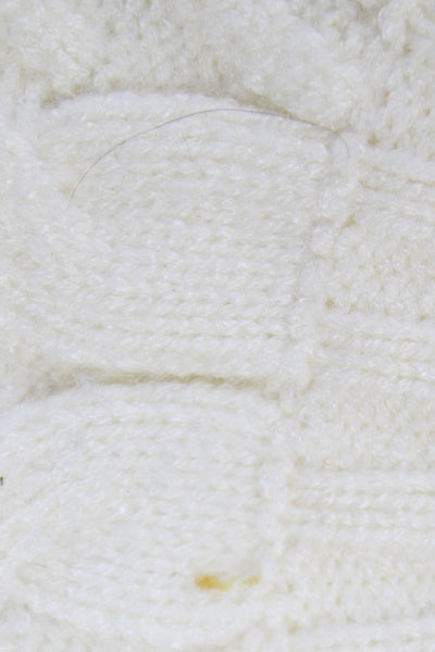 Allison Women Ivory Pullover Sweater Crew Neck Long Sleeve Viscose Blend Size S